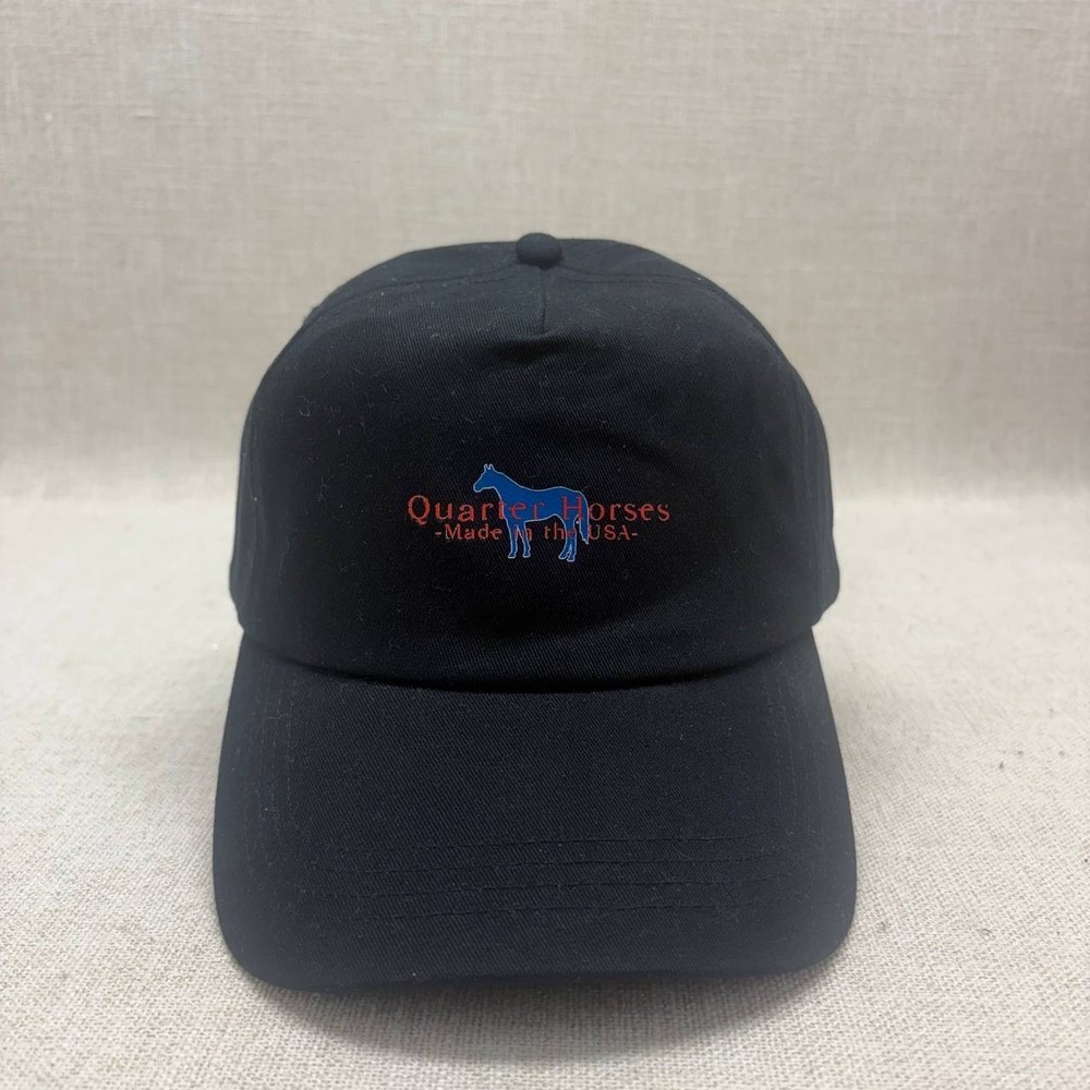 Quarter‎ Horses Made in the USA Black Baseball Cap Hat Adjustable Cotton AQHA